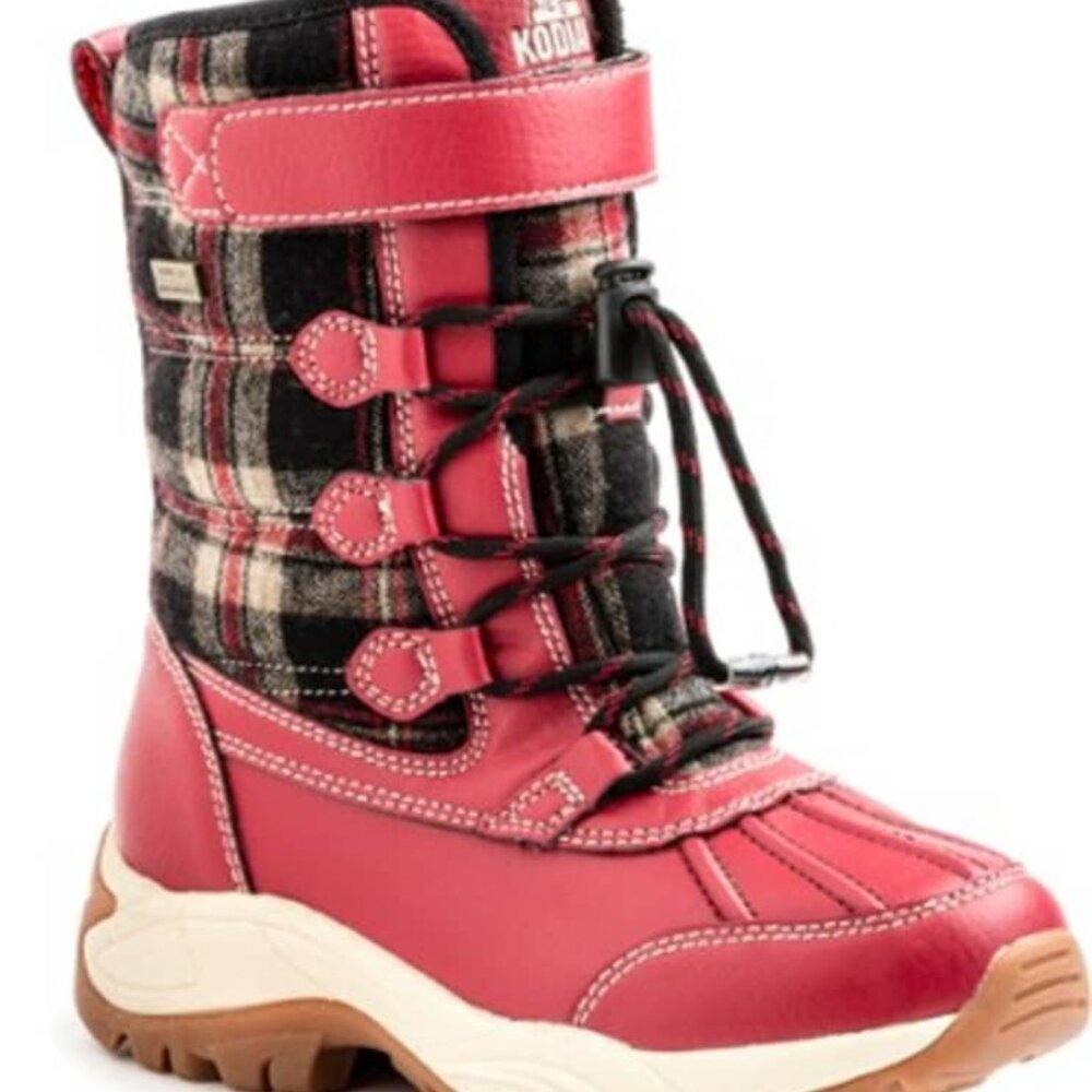 Kodiak Red and Plaid Winter Boots, Size 6